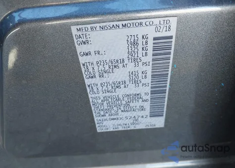 2018 Infiniti Qx60 from USA, damaged, VIN 5N1DL0MM8JC524742